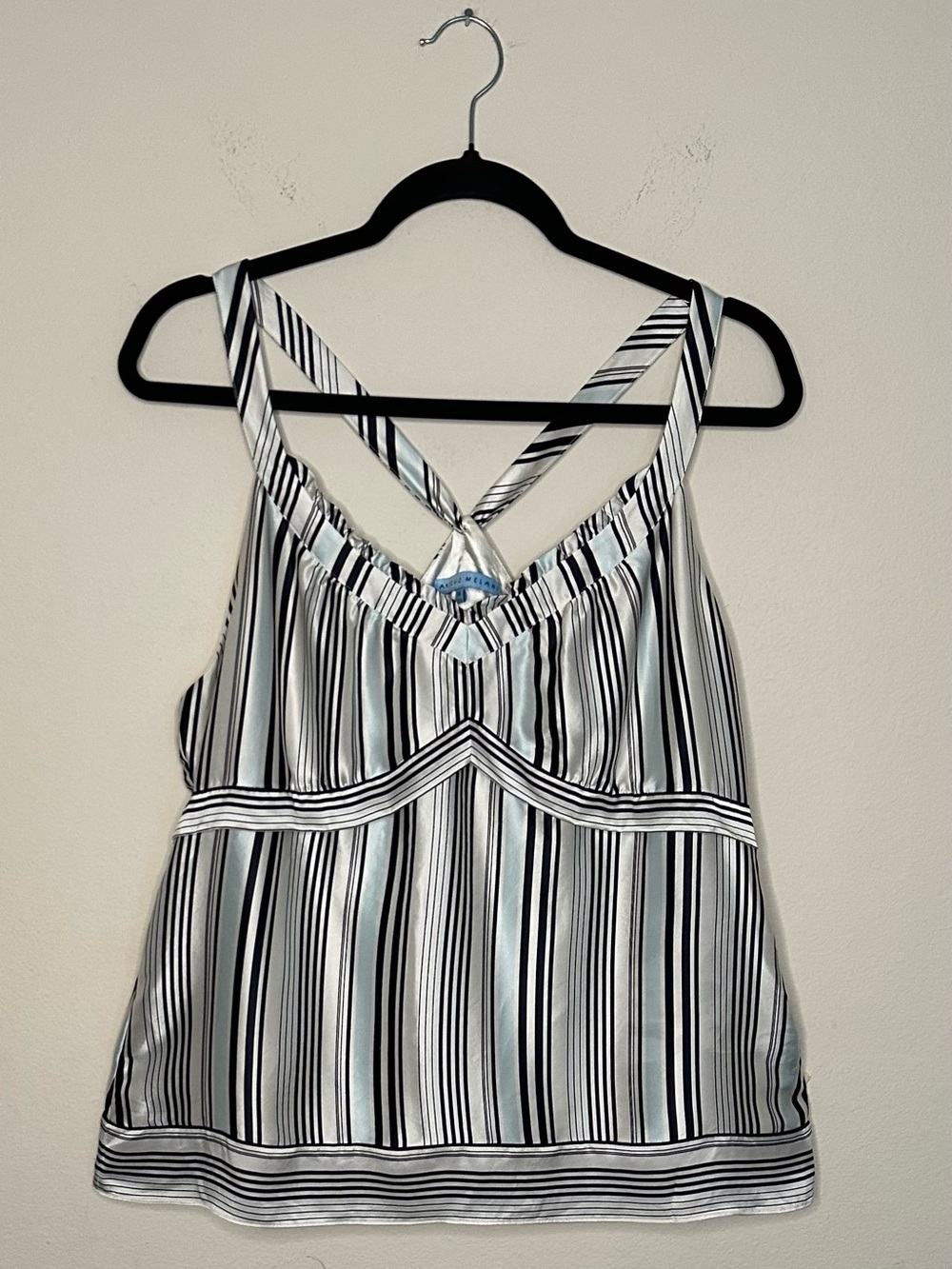 ANTONIO MELANI Silk Top Size 14 Elegant With Crisscross Straps Women’s Top - Picture 4 of 16